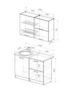 Кухонный гарнитур прямой «Терция лайт», 1200 мм, цвет белый/серый - Фото 3