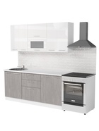 Кухонный гарнитур прямой «Терция макси 2», 1800 мм, цвет белый/серый - Фото 2