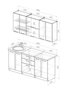 Кухонный гарнитур прямой «Терция макси 2», 1800 мм, цвет белый/серый - Фото 3