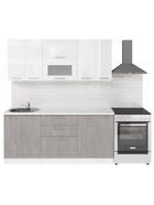 Кухонный гарнитур прямой «Терция макси 2», 1800 мм, цвет белый/серый - Фото 4