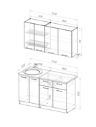 Кухонный гарнитур прямой «Терция медиум 2», 1400 мм, цвет белый/серый - Фото 3