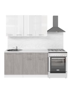 Кухонный гарнитур прямой «Терция медиум 2», 1400 мм, цвет белый/серый - Фото 4