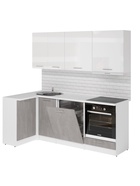 Кухонный гарнитур угловой «Терция прайм», 1100×2000 мм, цвет белый/серый - Фото 2