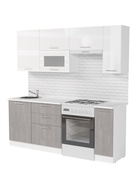 Кухонный гарнитур прямой «Терция ультра», 2000 мм, цвет белый/серый - Фото 2