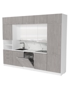 Кухонный гарнитур прямой «Терция Экстра 5», 3000 мм, цвет белый/серый - Фото 2