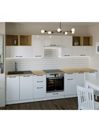 Кухонный гарнитур прямой «Жасмин Экстра 2», 3000 мм, цвет белый/бежевый  (артикул 10986053)  большой выбор товаров оптом и в розницу по низким ценам с доставкой