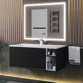 Тумба подвесная Uperwood, под раковину Uperwood Lotus Premium 100, цвет чёрный