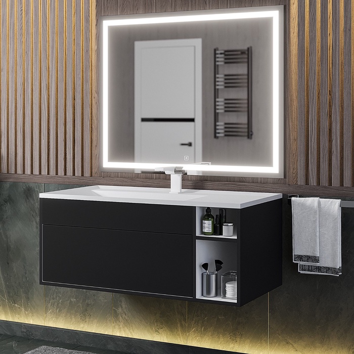 Тумба подвесная Uperwood, под раковину Uperwood Lotus Premium 100, цвет чёрный