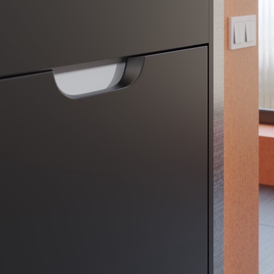 Тумба подвесная Uperwood, с раковиной Uperwood Modul 60, цвет чёрный матовый