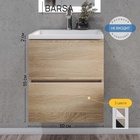 Тумба подвесная Uperwood, с раковиной Uperwood Barsa 50, цвет белый/дуб сонома - Фото 1