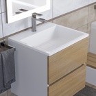 Тумба подвесная Uperwood, с раковиной Uperwood Barsa 50, цвет белый/дуб сонома - Фото 3