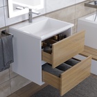 Тумба подвесная Uperwood, с раковиной Uperwood Barsa 50, цвет белый/дуб сонома - Фото 4