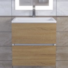 Тумба подвесная Uperwood, с раковиной Uperwood Barsa 50, цвет белый/дуб сонома - Фото 5