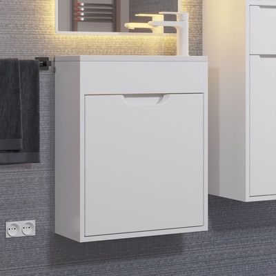 Тумба подвесная Uperwood, с раковиной Uperwood Modul 50, цвет белый матовый