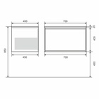 Тумба подвесная Uperwood, с раковиной Uperwood Next Premium 70, 1 ящик, цвет белый/графит - Фото 9