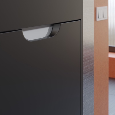 Тумба подвесная Uperwood, с раковиной Uperwood Modul 50, цвет чёрный матовый