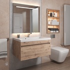 Тумба подвесная Uperwood, с раковиной Uperwood Eva 75, выдвижной ящик, цвет крафт табачный  (артикул 10821805)  большой выбор товаров оптом и в розницу по низким ценам с доставкой