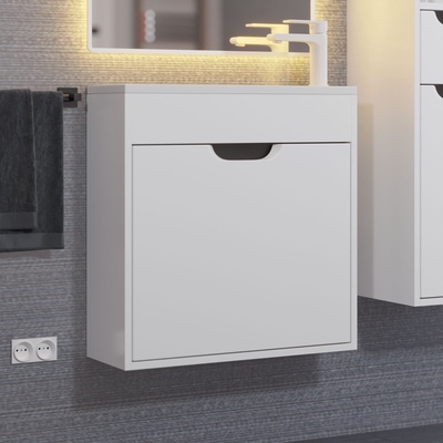Тумба подвесная Uperwood, с раковиной Uperwood Modul 60, цвет белый/графит