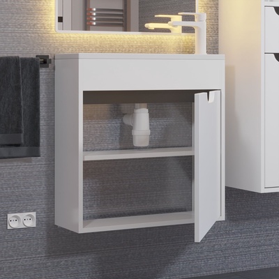 Тумба подвесная Uperwood, с раковиной Uperwood Modul 60, цвет белый/графит
