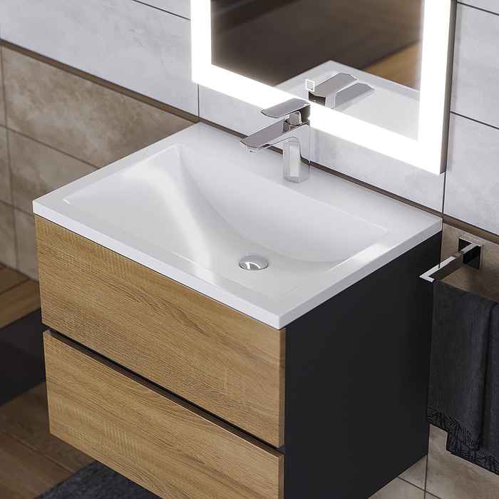 Раковина для ванной Uperwood Self 60, белая глянцевая