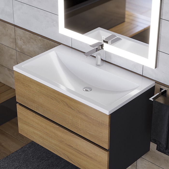 Раковина для ванной Uperwood Self 80, белая глянцевая