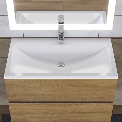 Раковина для ванной Uperwood Self 80, белая глянцевая