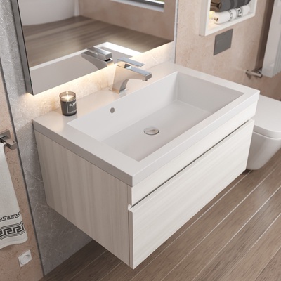 Раковина для ванной Uperwood Eva 75, белая глянцевая