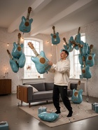 Воздушный шар фольгированный 35" «Голубая гитара» 10936976