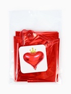 Воздушный шар фольгированный 18" «Сердце с короной», набор 5 шт., красный - фото 68182719