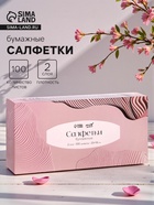 Салфетки бумажные в коробке Мой Выбор, 20х18 см, 2 слоя, 100 листов (комплект 3 шт) - фото 68182822