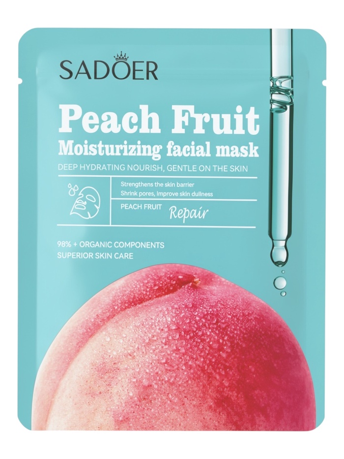 Маска тканевая увлажняющая для лица «Персик», 25 г - Фото 1