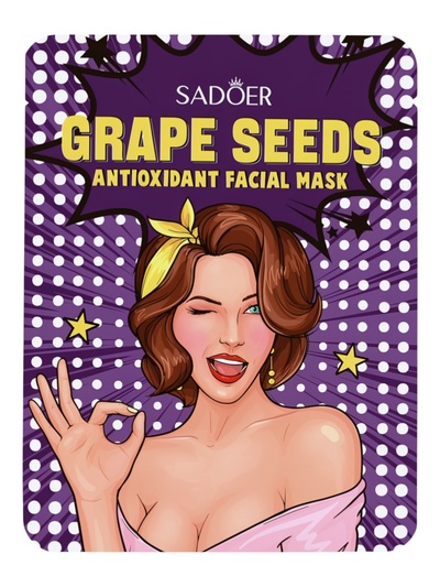 Маска тканевая антиоксидантная для лица с маслом косточек винограда, 25 г