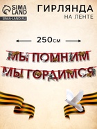 Гирлянда на ленте к 9 Мая «Мы помним», 250 см - фото 68976513