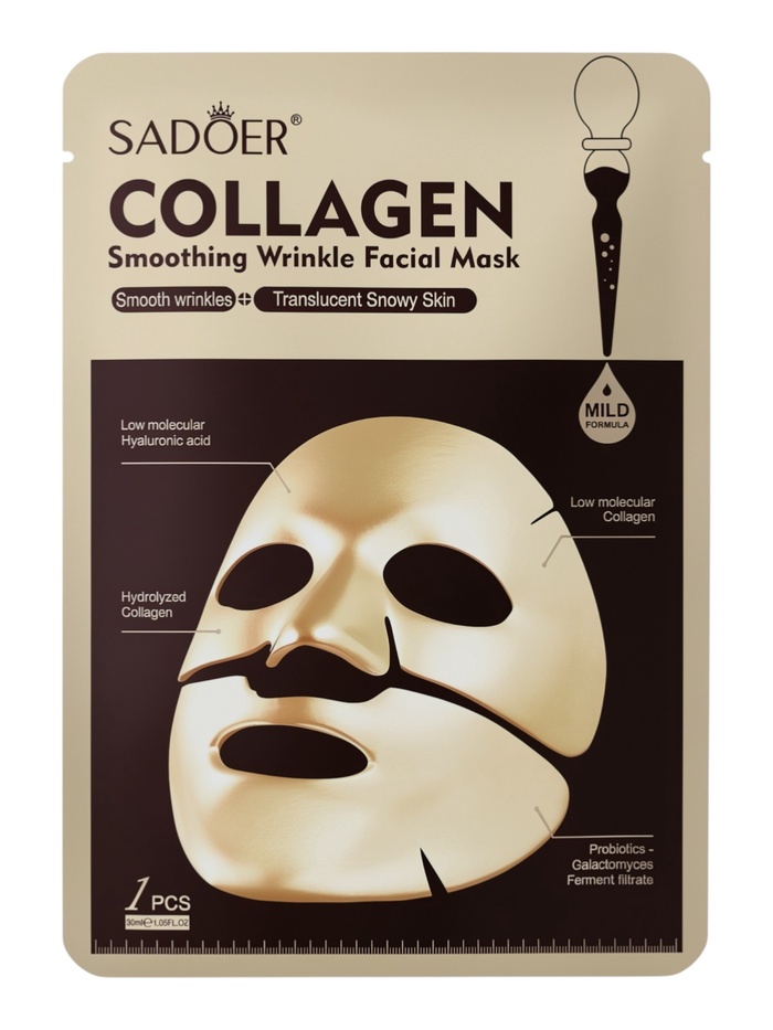 Маска для лица коллагеновая против морщин, 30 мл - Фото 1