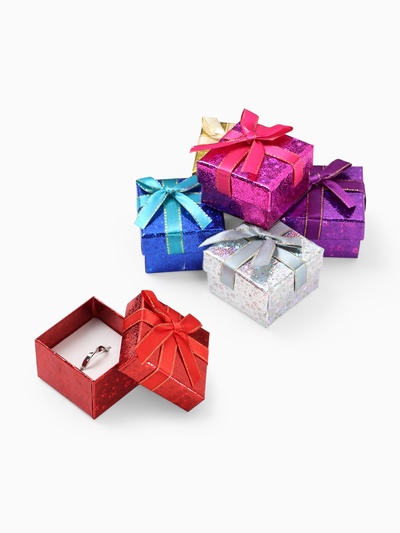 Набор подарочных коробочек 6 шт. под кольцо «Звёзды», перелив, 5×5 см, (полезная часть 4.5×4.5 см), МИКС