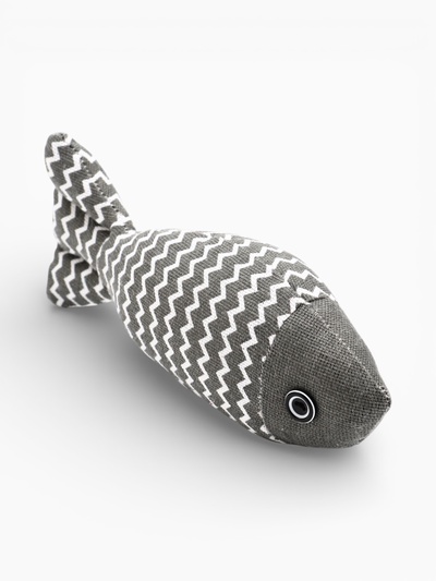 Игрушка для кошек "Рыба моей мечты" с кошачьей мятой, 21 см, серая