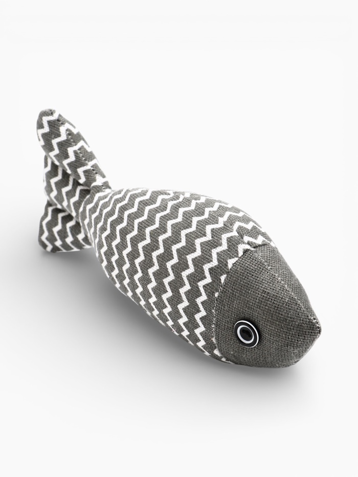 Игрушка для кошек "Рыба моей мечты" с кошачьей мятой, 21 см, серая - Фото 1