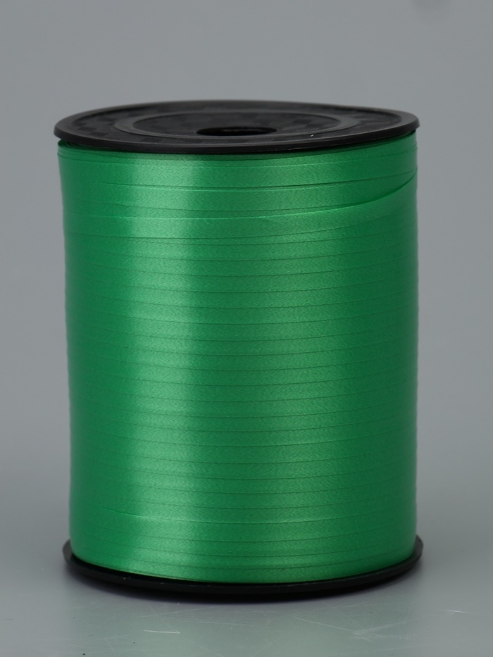 Лента для декора, подарков и шаров, зеленый, 0.5 см × 500 м - Фото 1