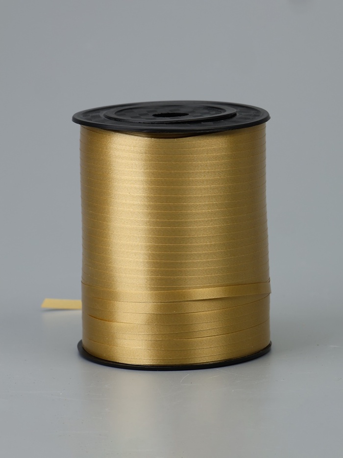 Лента для декора, подарков и шаров, золотой, 0.5 см × 500 м - Фото 1