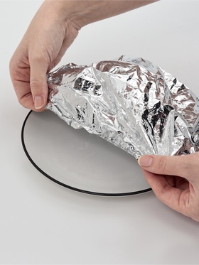 Пакеты - крышки на тарелку для свежести и тепла еды, на резинке, фольга, набор 10 шт., d до 36 см, серебристые (комплект 2 шт)