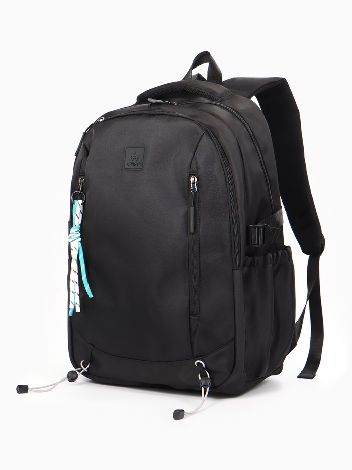 Рюкзак школьный, 2 отделения, 5 карманов, 33×17×47 см, чёрный - Фото 1