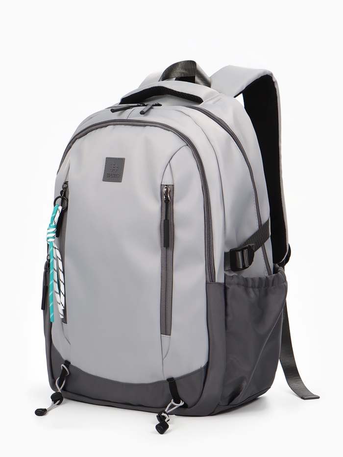 Рюкзак школьный, 2 отделения, 5 карманов, 33×17×47 см, серый - Фото 1