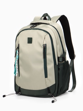 Рюкзак школьный, 2 отделения, 5 карманов, 33×17×47 см, зелёный