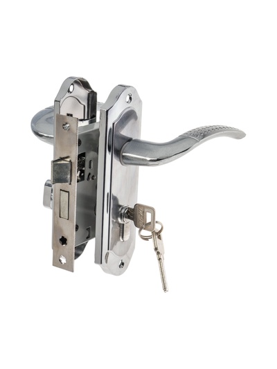 УЦЕНКА Замок врезной LOCKLAND RD001, с ручкой, 3 ключа, цвет хром