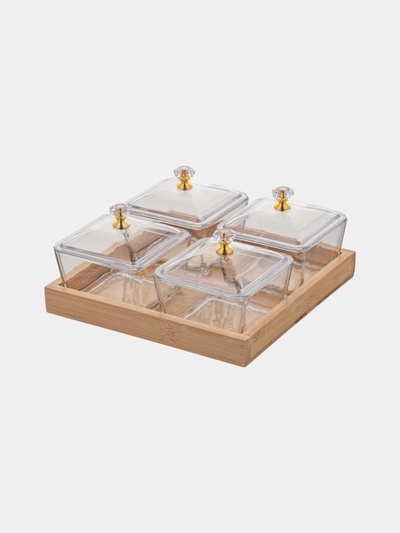 УЦЕНКА Менажница на подставке «Голд» 19.5×19.5×7 см