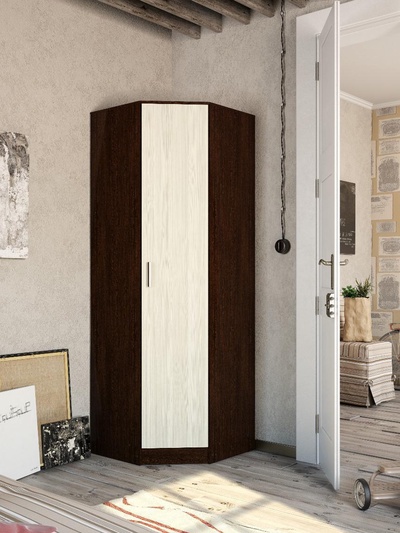 УЦЕНКА Шкаф угловой ЭКО, 760/760×2200×487, Венге/сосна Лоредо
