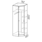 УЦЕНКА Шкаф угловой ЭКО, 760/760×2200×487, Венге/сосна Лоредо - Фото 2