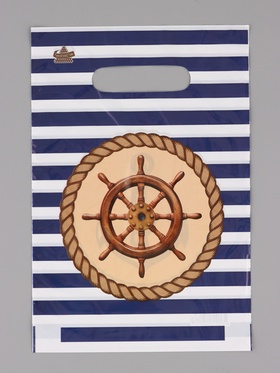 Пакет подарочный "Тельняшка"  30 х 20 см 30 мкм (комплект 100 шт)