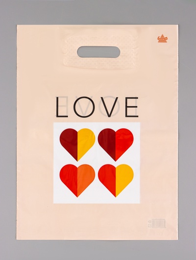 Пакет подарочный полиэтиленовый с вырубной ручкой «Любовь в геометрии» 40×31 см, 30 мкм