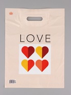 Пакет подарочный Любовь в геометрии  40 х 31 см 30 мкм (комплект 50 шт) - фото 68182980